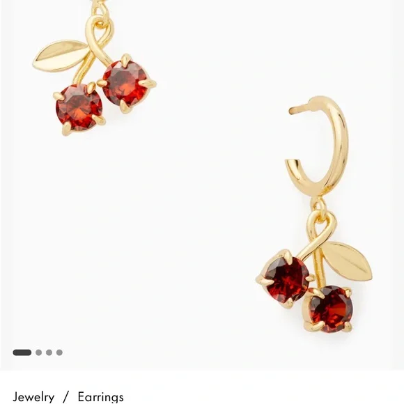 Kate spade cherry huggies earrings - Picture 5 of 6